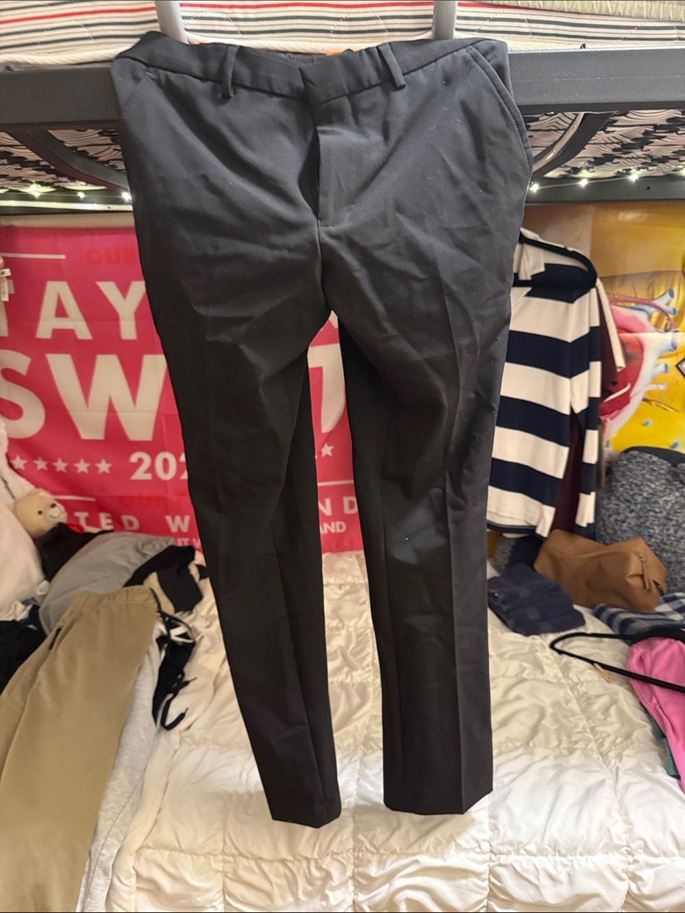 Egara Men's Black Dress Pants - Classic Flat Front